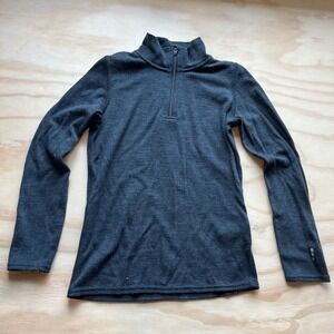 Smartwool Merino 250 Base Layer 1/4 Zip Top Charcoal Gray Child Small 100% Wool